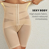 High Waist Stretchy Mesh Shaping Shorts with Adjustable Buckle