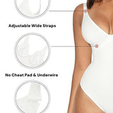 Compression Deep V Tummy Control Seamless Shapewear Bodysuit