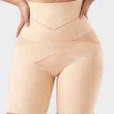 High Waist Mesh Panel Tummy Control Butt Lifting Shaper Shorts