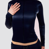 Zip Up Top Capri Pants Two Piece Sculpted Set