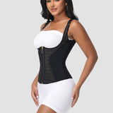 Full Coverage Double-Layer Tummy Control Waist Trainer Vest  With Bra