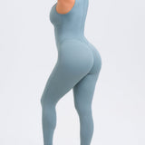 High Compression Front Zip SleevelessTummy Control Butt Lifting Shapewear Active Jumpsuit