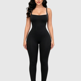 Square Neck Thin Strap Slim Fit Full Length Shaping Jumpsuit
