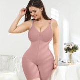 Sorelyne® Beige Seamless Zipper V-neck Full Body Shapers Bodysuits