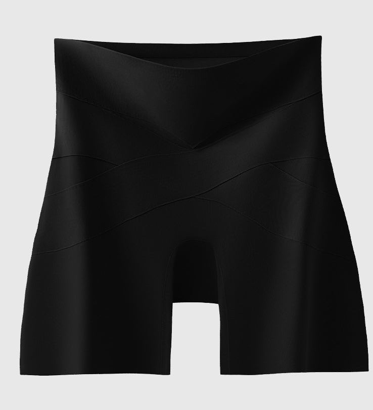 High Waist Seamless Cross Mesh Splice Tummy Control Butt Lifting Underwear Shaper Shorts