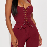 Square Neck Tank Capri Snatched Pants Two Piece Set