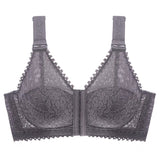 Anti-sagging Thin Minimizer Bras Full Cup Front Buckle Adjustable Wireless Lace Bra