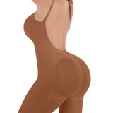Seamless Backless Mid Length Tummy Control Shapewear Bodysuit