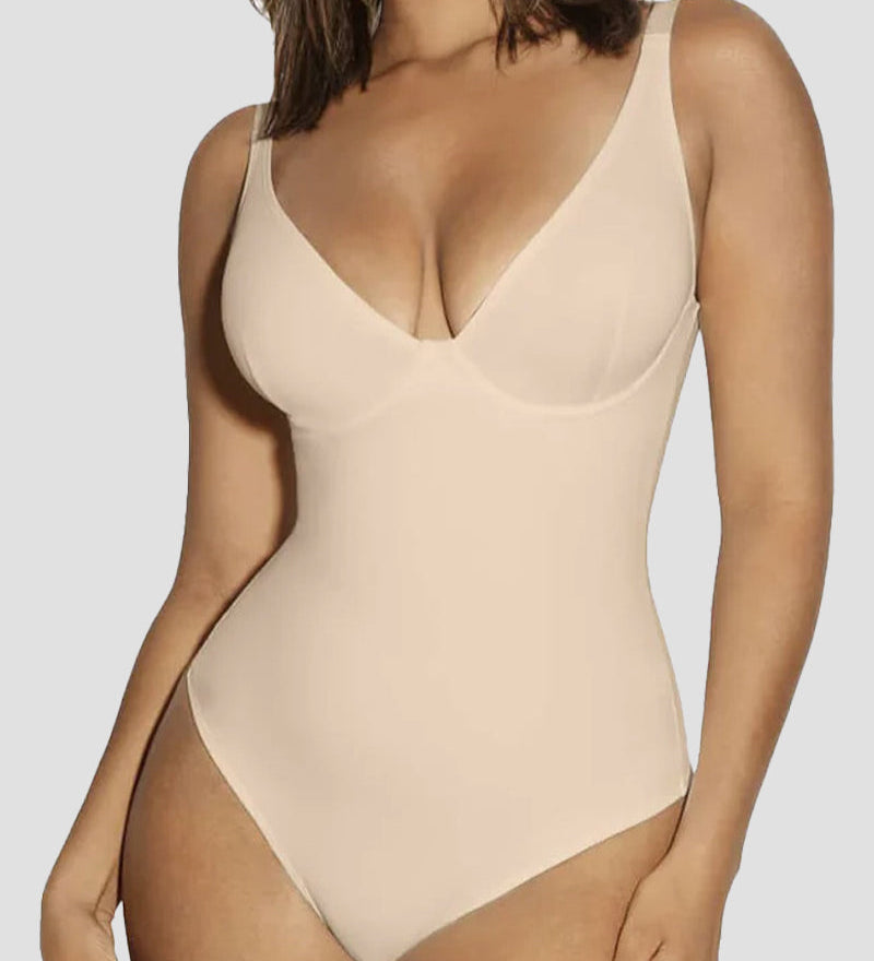 Compression Deep V Tummy Control Seamless Shapewear Bodysuit