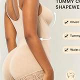 Lace-trimmed Tummy Control Zipper Shapewear Bodysuit