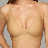 Seamless V-Neck Wireless Push Up Bra
