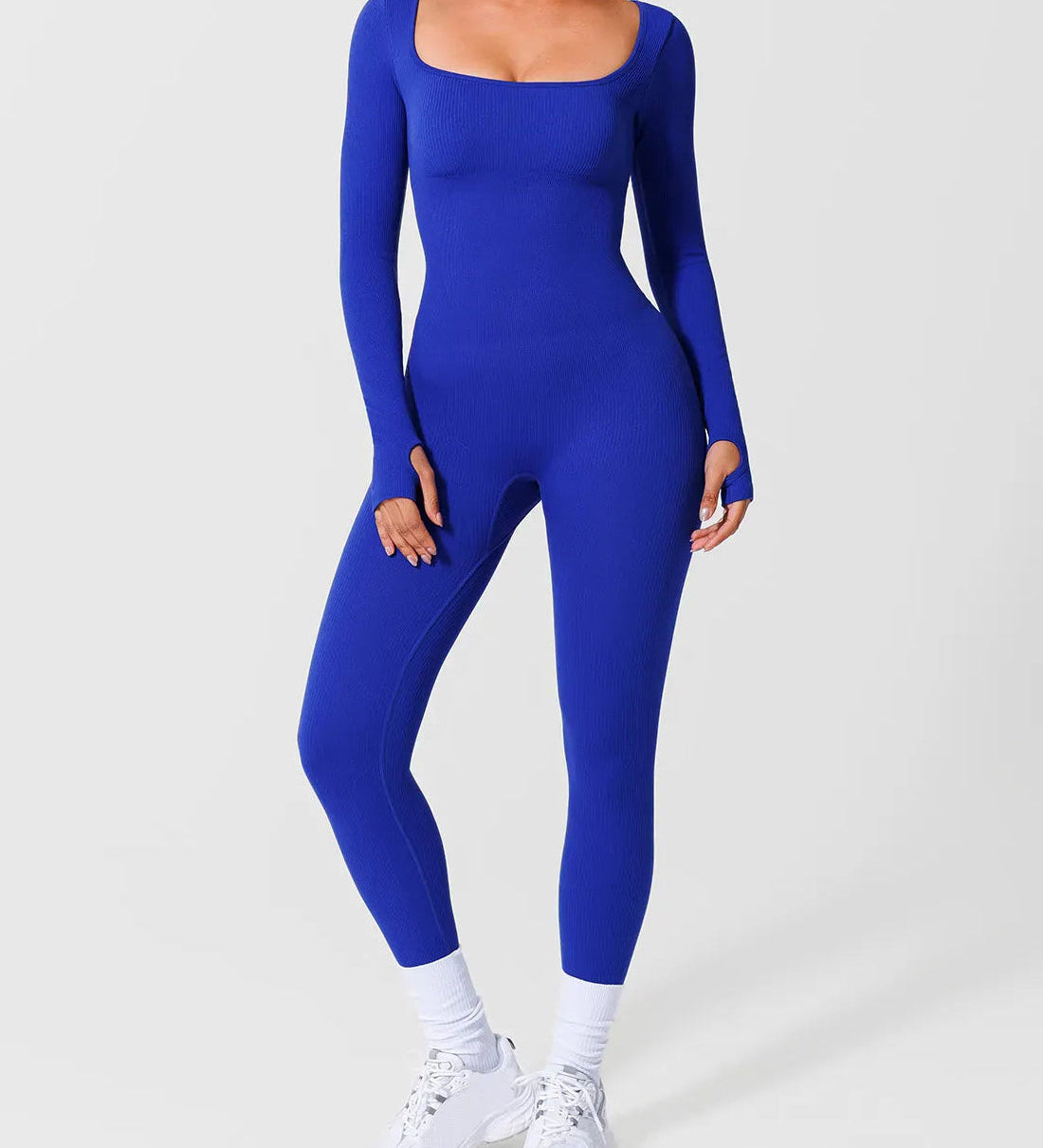 Long Sleeve Thumb Hole Tummy Control Shapewear  Jumpsuit
