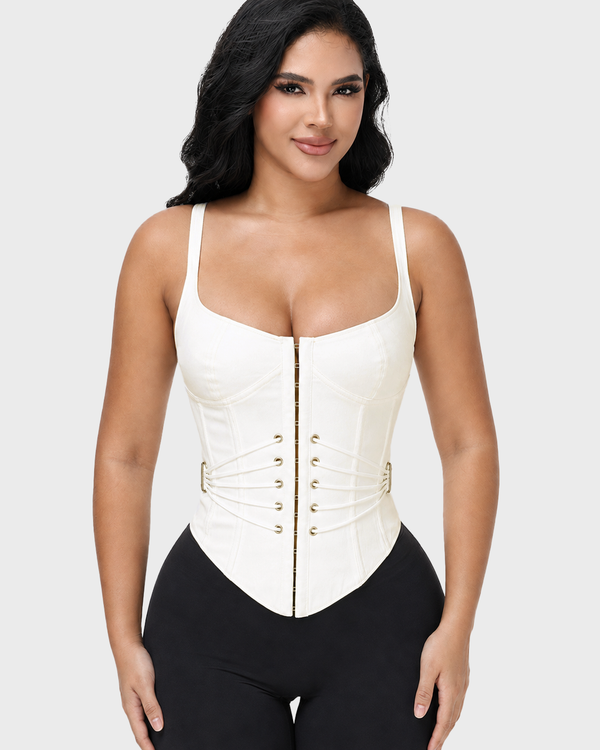 Adjustable Strap Front Hook Hourglass Corset