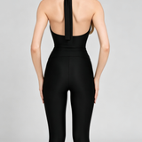 Halter Tie Wrap V Neck Top Capri Leggings Two Piece Workout Set
