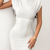 Corset Padded Sleeveless Dress Set