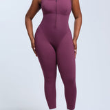 High Compression Front Zip SleevelessTummy Control Butt Lifting Shapewear Active Jumpsuit