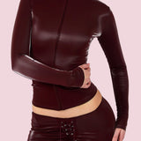 Zip Up Top Capri Pants Two Piece Sculpted Set