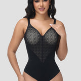 Sorelyne® V Neck Sheer Lace Tummy Control Shapewear Bodysuit