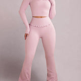 Ballet Ruffle Sports Tight-Fitting Height Elasticity Fitness Yoga Set