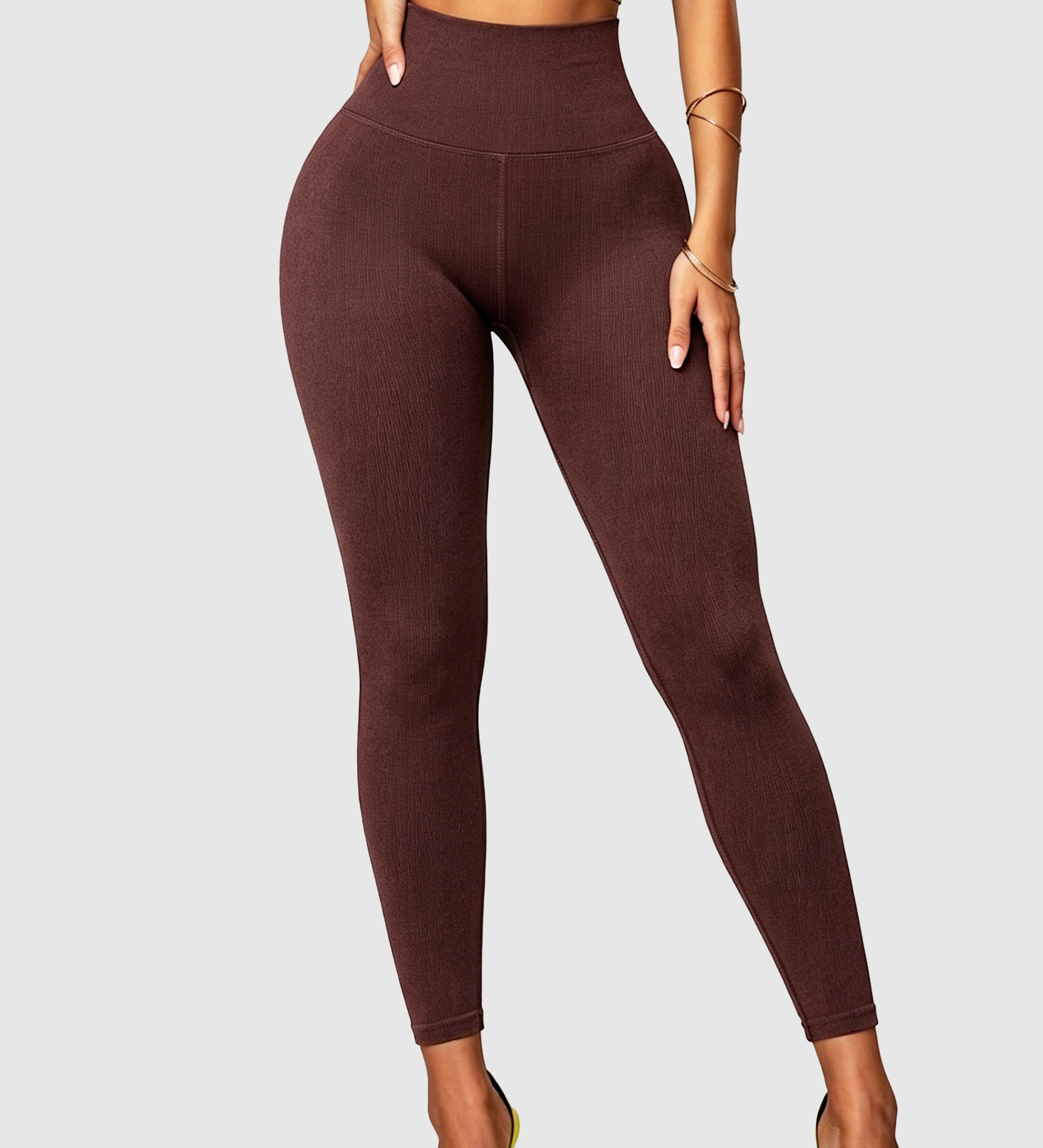 High Waist Ribbed Seamless Hip Lift Yoga Leggings