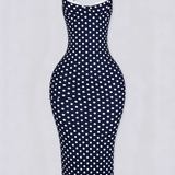 Sexy Women's Slim-Fit Stretchy Classic Polka Dot Maxi Dress