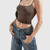 Adjustable Thin Strap Square Neck Padded Seamless Cami Tank Top