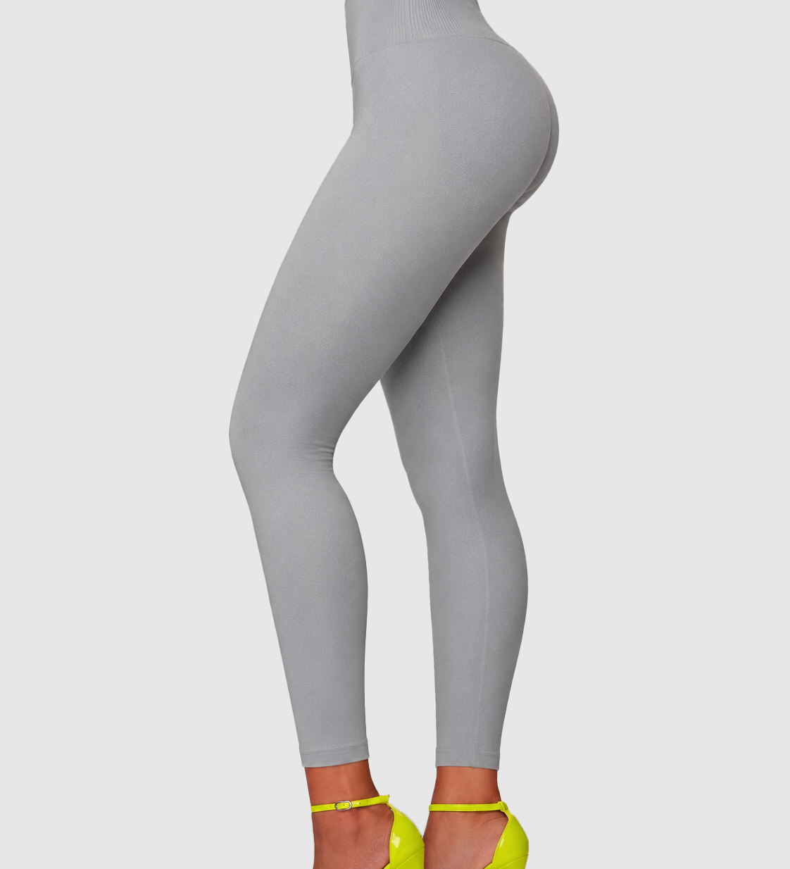 High Waist Ribbed Waistband Seamless Butt Lifting Yoga Leggings
