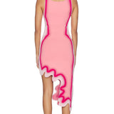 Reversible Wavy Slim Midi Dress