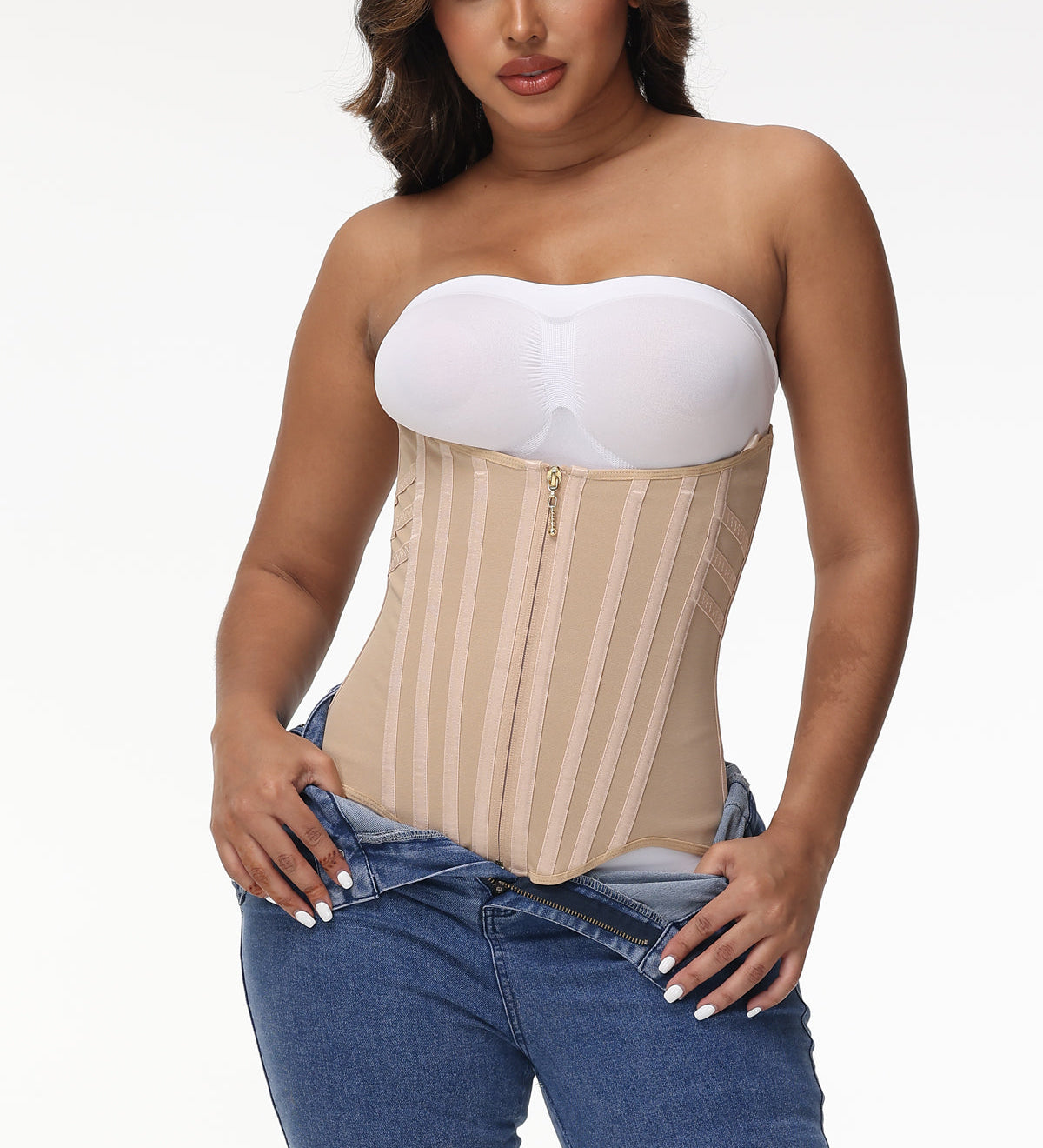 Sorelyne® Girdles Colombianas 3 Row Hook and Eye Front Zipper Waist Trainer