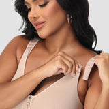 Double-Layer PowerMesh Hourglass Tummy Sculpt Zipper Bodysuit With Bra