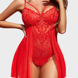 Lace Bodysuit Sexy Nighty Mesh Sleepwear