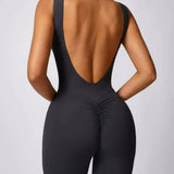Sleeveless Butt Lifting Flare Jumpsuit