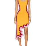 Reversible Wavy Slim Midi Dress