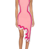 Reversible Wavy Slim Midi Dress