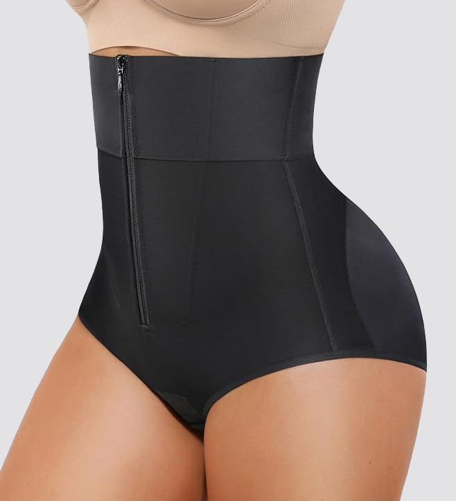 High Waist Zipper Tummy Control Butt Lifting Shaper Shorts