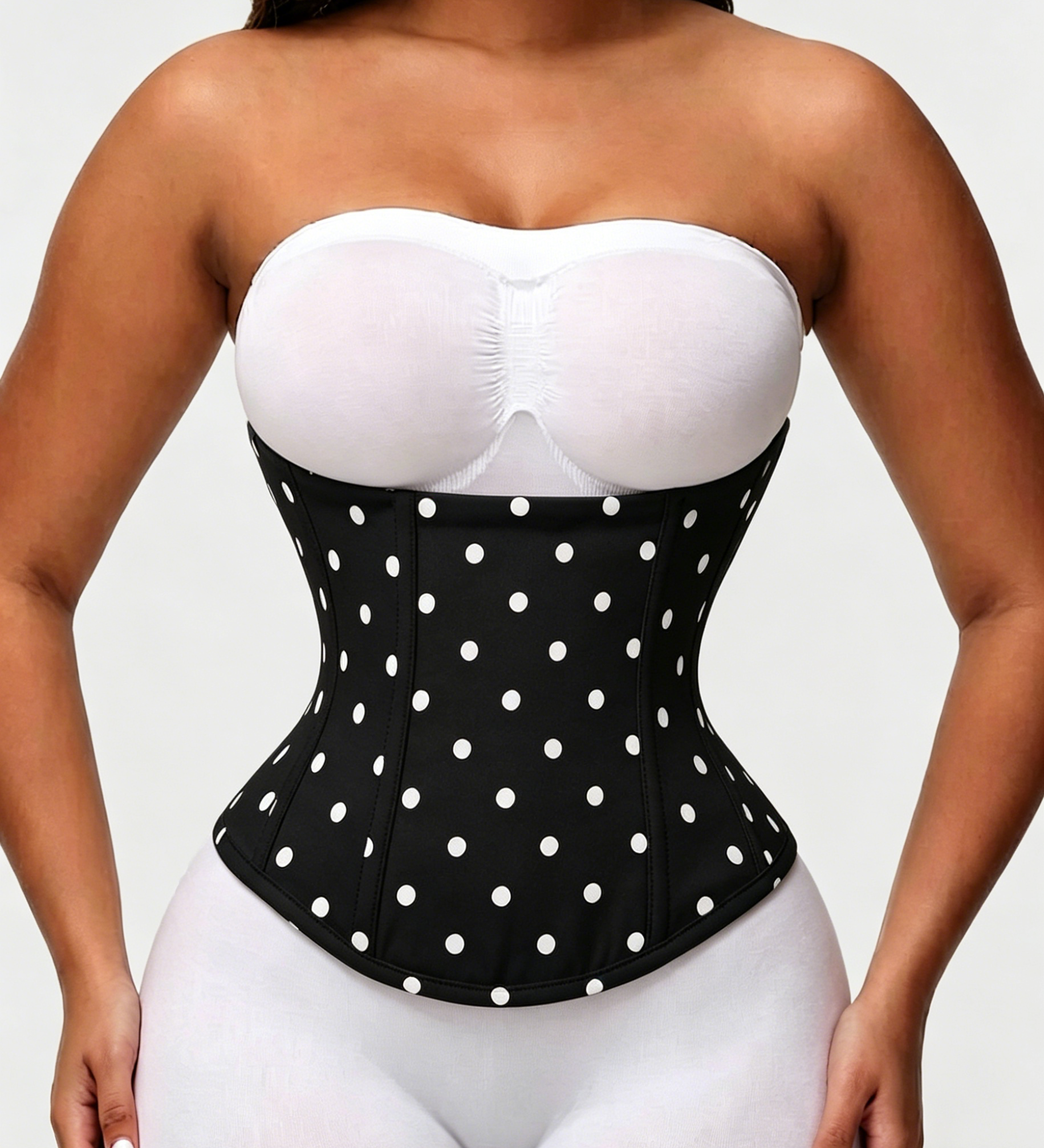 Polka Dot Lace-Up Back Hourglass Waist Corset
