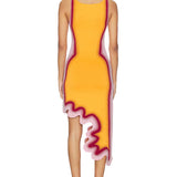 Reversible Wavy Slim Midi Dress