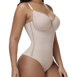 Adjustable Strap Thong Bodysuit Lace Up Back Tummy Control Shapewear