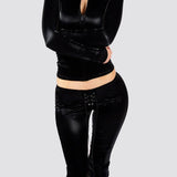 Zip Up Top Capri Pants Two Piece Sculpted Set