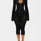 Lace Corset Long-sleeved Hourglass Jumpsuit
