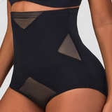 High Waist Compression Mesh Patchwork Tummy Control Panties