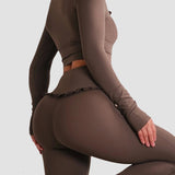 Ballet Ruffled Long Sleeve Sports Top