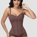 Sorelyne® Girdles Colombianas Leopard Print Zip Up Corset Top