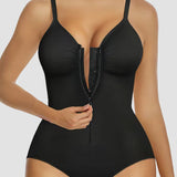 Front Zipper Tummy Control Triangle Shapewear Bodysuit