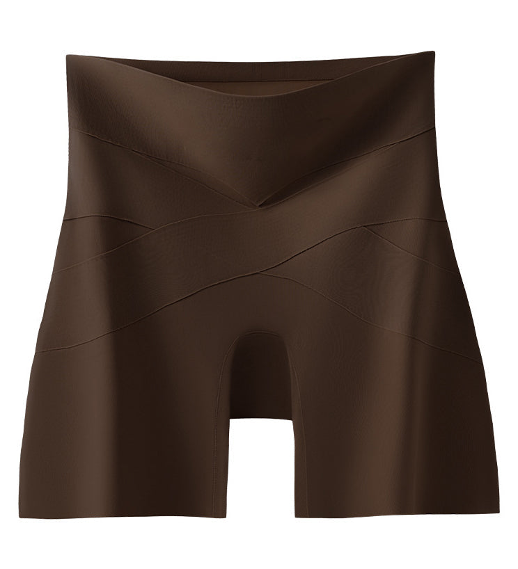 High Waist Seamless Cross Mesh Splice Tummy Control Butt Lifting Underwear Shaper Shorts