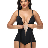 Sorelyne® Shaping V Neck Swimsuit with Zipper and Bow