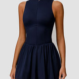 Sports Zipper Dress with Short and Pocket