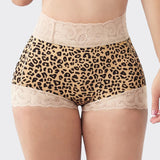 High Waist Seamlesss Leopard Print Tummy Control Butt Lifting Shaping Underwear Shorts