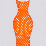 Sexy Women's Slim-Fit Stretchy Classic Polka Dot Maxi Dress