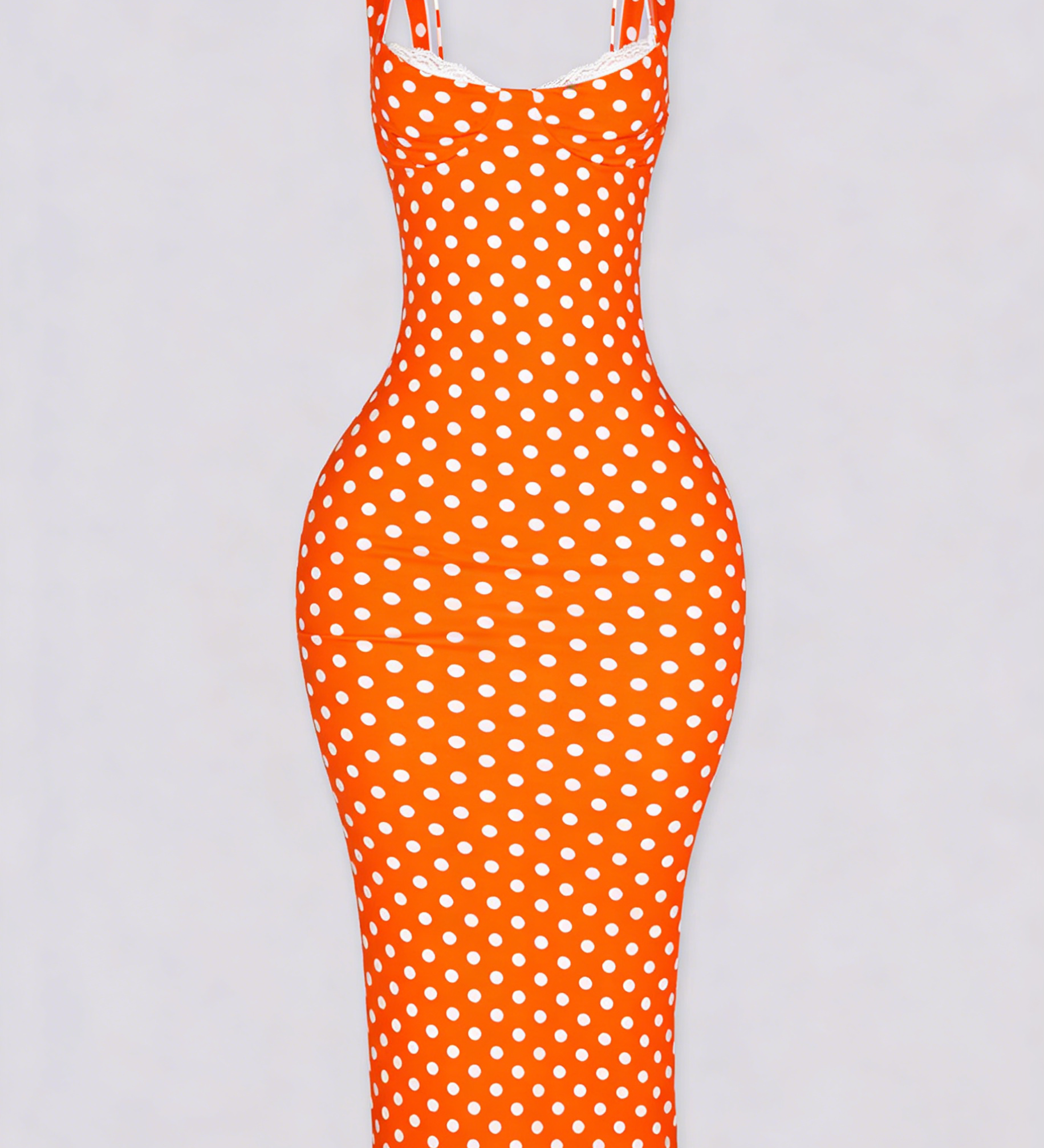 Sexy Women's Slim-Fit Stretchy Classic Polka Dot Maxi Dress